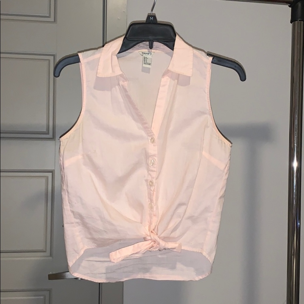 Button down knotted shirt - Pink